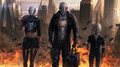 Guns Money Katana blood Robots family Thief android Jonasdero