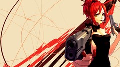 Guns pistols anime girls redheads original characters