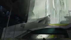 Guns roads buildings science fiction halo cityscapes concept 