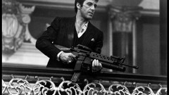 Guns Scarface Al Pacino grayscale