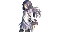 Guns side view stockings long hair mahou shoujo madoka magica 