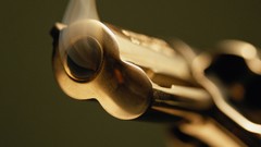 Guns smoke close-up