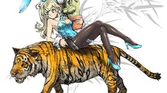 Guns Tigers blondes animal ears bunny suit