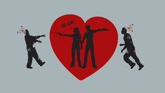 Guns zombies couple Hearts