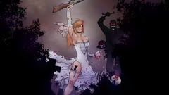 Guns zombies shotguns Anime