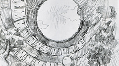 Haibane renmei temple sketch