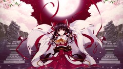 Hakurei reimu misaki kurehito touhou cherry blossoms miko 