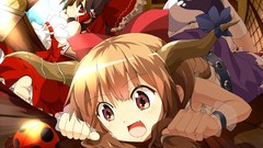 Hakurei reimu touhou ibuki suika miko demons detached sleeves 