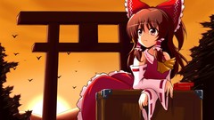 Hakurei reimu touhou miko detached sleeves torii