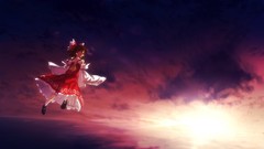 Hakurei reimu touhou miko skyscapes detached sleeves