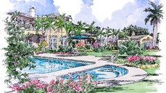 Half swimming pools renders