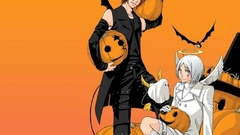 Halloween angel and demon