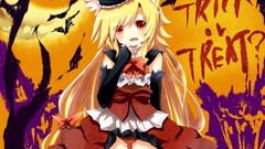 Halloween anime girls hate animal ears underwear panties yellow 