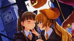 Halloween anime girls pumpkins