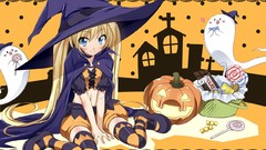 Halloween anime girls striped