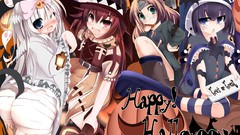 Halloween anime girls striped