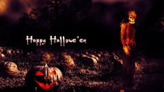 Halloween digital art pumpkin skull