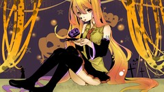 Halloween long hair anime girls hatsune miku vocaloid yellow 