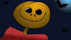 Halloween pumpkins bats smiley face artwork