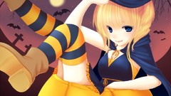 Halloween thigh highs striped