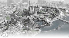 Halo cityscapes concept art artwork digital art video games 