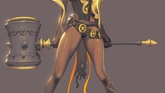 Hammer anime girls hyung tae kim dark skin video games blade 