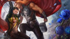 Hammer embrace chains bondage thor Gay loki capes sin by jiuge