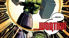 Hammer superheroes marvel comics Mjolnir arms raised Hulk 