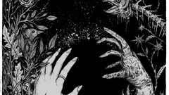 Hands black background drawings creepy artwork album covers 