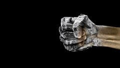 Hands black background fists HDR Photography