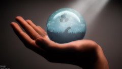 Hands crystal ball artwork digital art