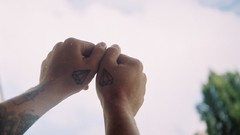 Hands Diamonds tattoos skies body parts