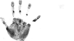 Hands dirty palm prints