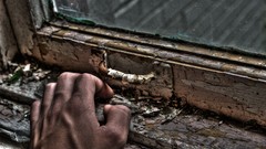 Hands HDR Photography window panes