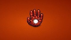 Hands Iron Man red background