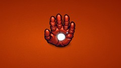 Hands Iron Man red background