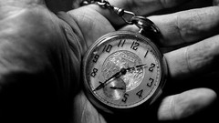 Hands monochrome pocket watch