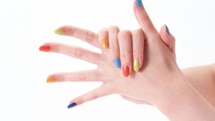 Hands nail polish