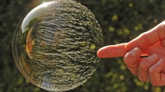 Hands outdoors bubbles