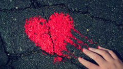 Hands pavement Hearts