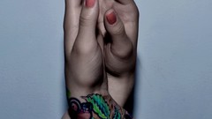 Hands tattoos self-portrait Andrea La Pirate