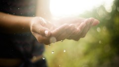 Hands water drops raindrops