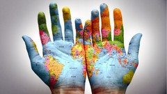 Hands worldmap