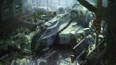 Hangar artwork digital art mecha