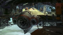 Hangar science fiction cityscapes artwork digital art futuristic