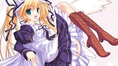 Happiness Anime boots waitress twintails