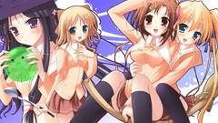 Happiness Anime hats blondes green eyes seifuku koyuki thigh 