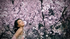 Happy asians smiling nature