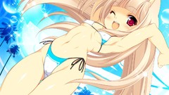 Happy long hair animal ears bikini