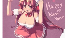 Happy new year bunny suit huge boobs